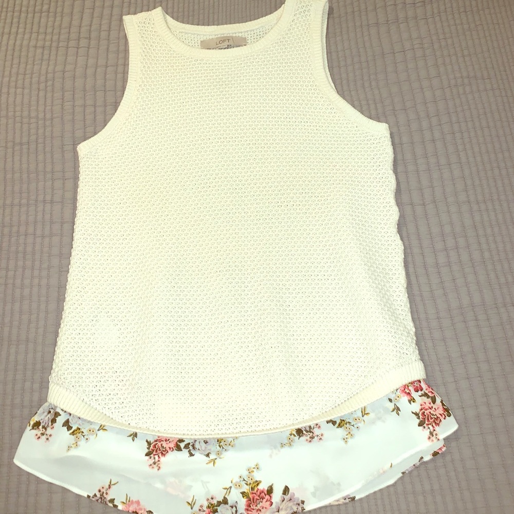 Loft mixed media sleeveless sweater, XS
